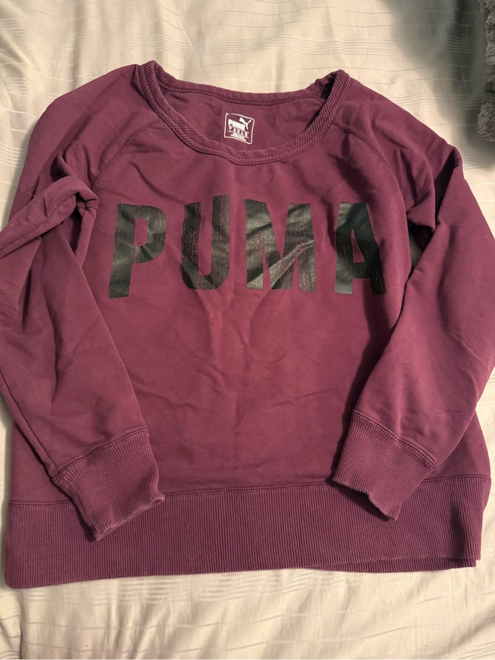 Puma Maroon Crewneck Pullover with black logo